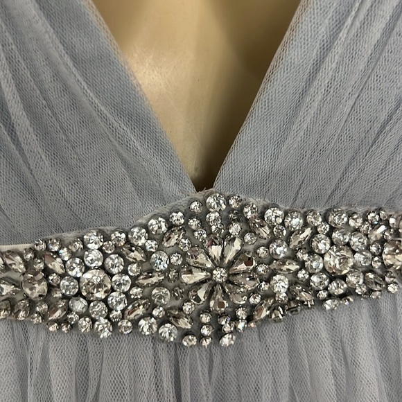CEREMONY BY JOANA AGUST LIGHT BLUE TULLE MIDI DRESS - Picture 7 of 9